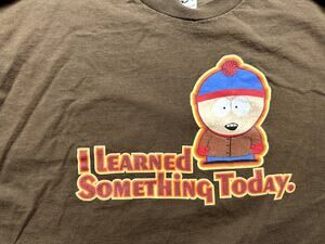 South Park Y2K Comedy Central Brown Tee 2XL Stan